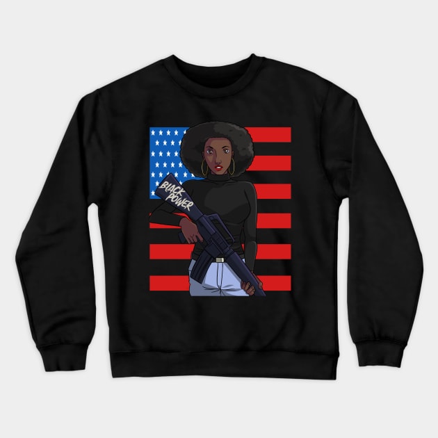 Black Panther Party Strong Black Woman Crewneck Sweatshirt by Noseking